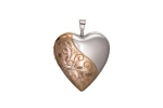 Silver 20mm Two Colour Patterned Heart Locket