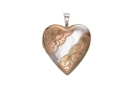Silver 20mm Two Colour Patterned Heart Locket