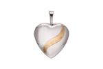 Silver 16mm Two Colour Heart Locket
