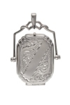Silver Engraved Octagonal Fob Locket