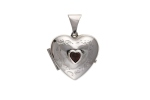 Silver Garnet Set Heart Locket