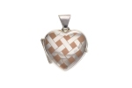 Silver Two Coloured Harlequin Heart Locket
