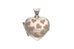 Silver Two Coloured Patterned Heart Locket