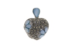 Silver Marcasite & Blue Mother of Pearl Heart Locket