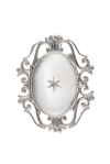 Silver Diamond Set Oval Locket Brooch